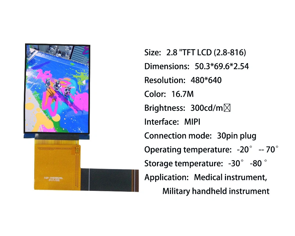 شاشة TFT LCD مقاس 2,8 بوصة 480*640 بوصة مقاس 16,7 م