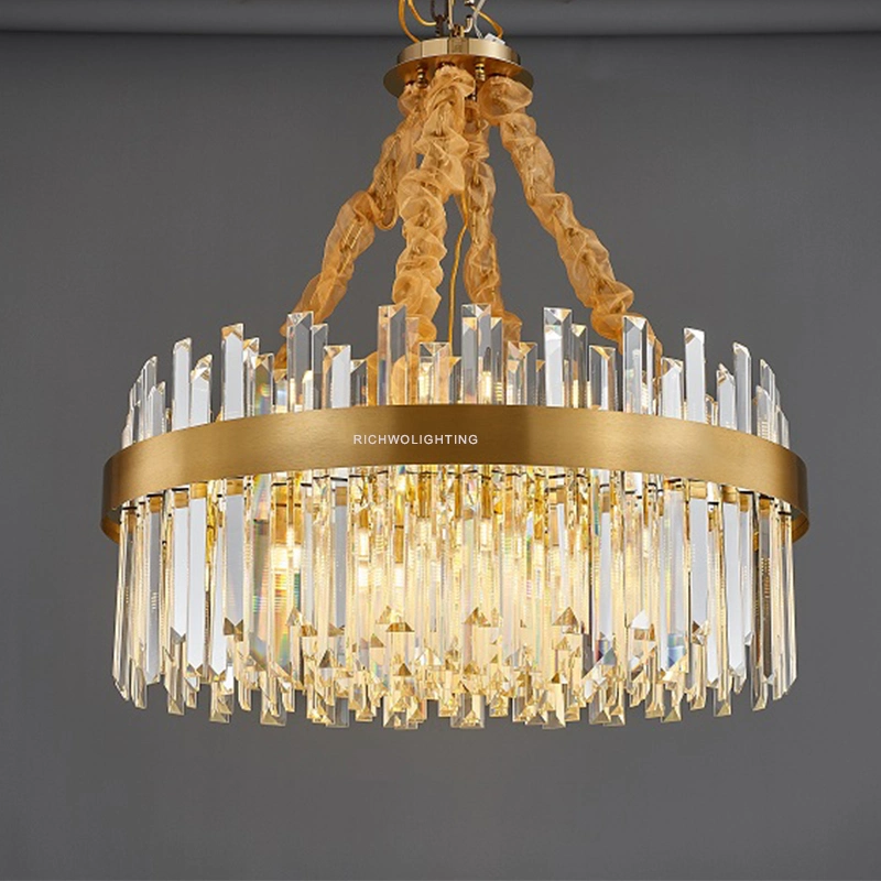 Moderne Élégant Cristal E14 Lustre Suspension Lumière pour Décoration d'Éclairage