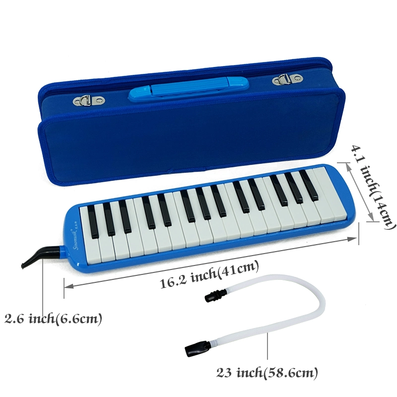 China Custom Made Blue Colour 32 Keys Finger Piano Style Melodica with Hard Case