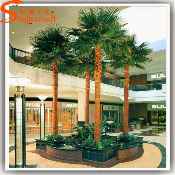 Market Decoration Fiberglass Artificial Autumn Palm Plants Tree