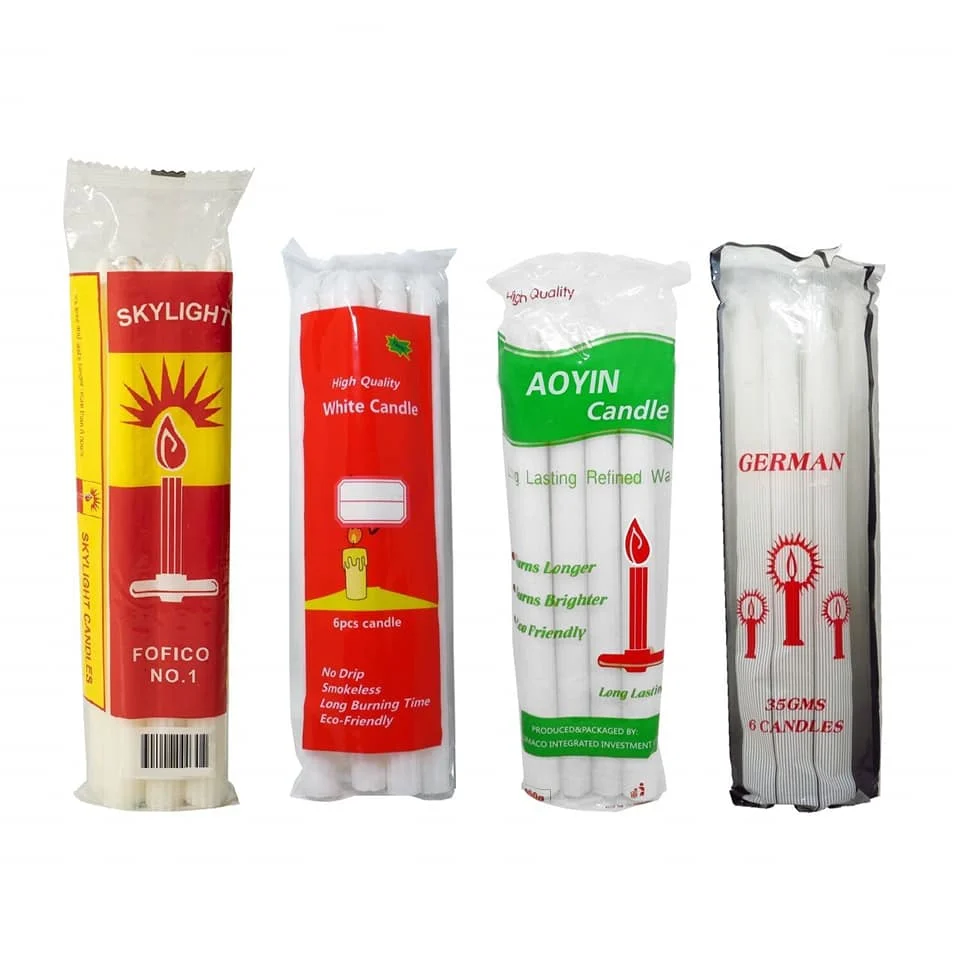 Household Africa Lighting Long Burning Time White Stick Candle