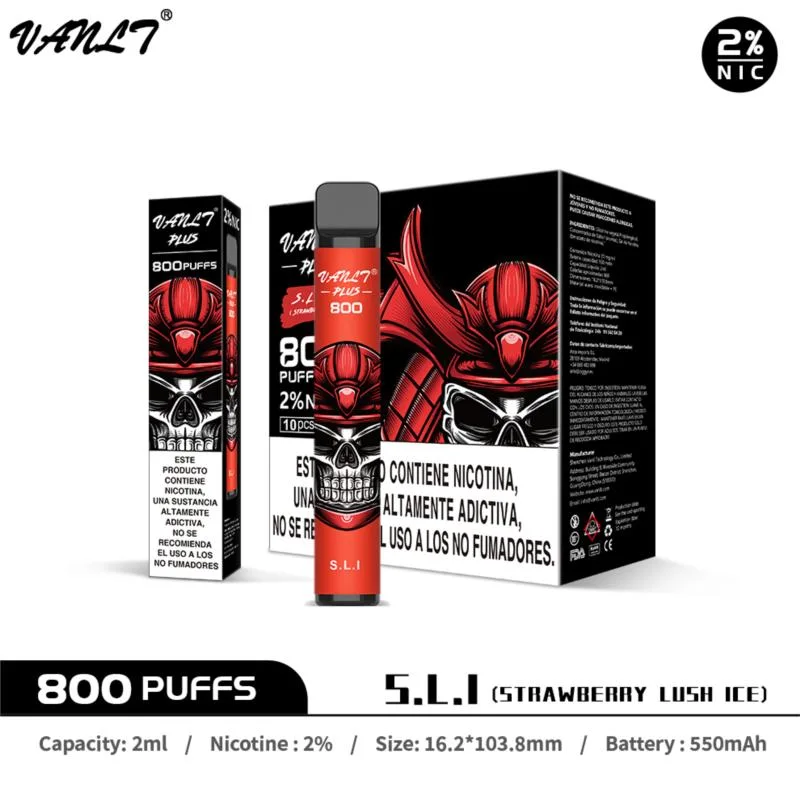 Vanlt Plus Lux 800 Puff Estilo de Traço Vape descartáveis e cigarros Sal Elfbar piscou