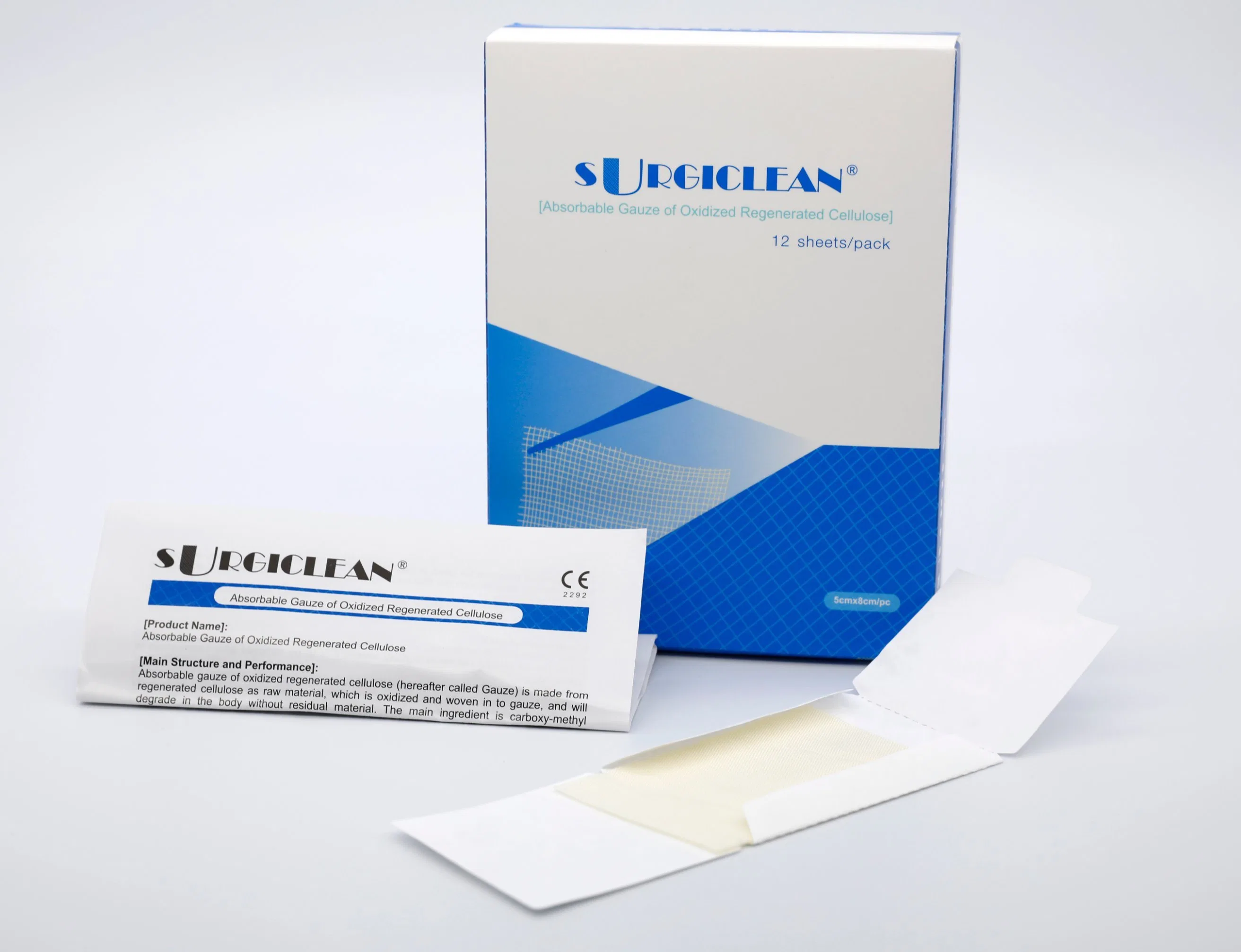 Manufacture Surgiclean 12 PCS / Box Oxidized Regenerated Cellulose Medical Dressing