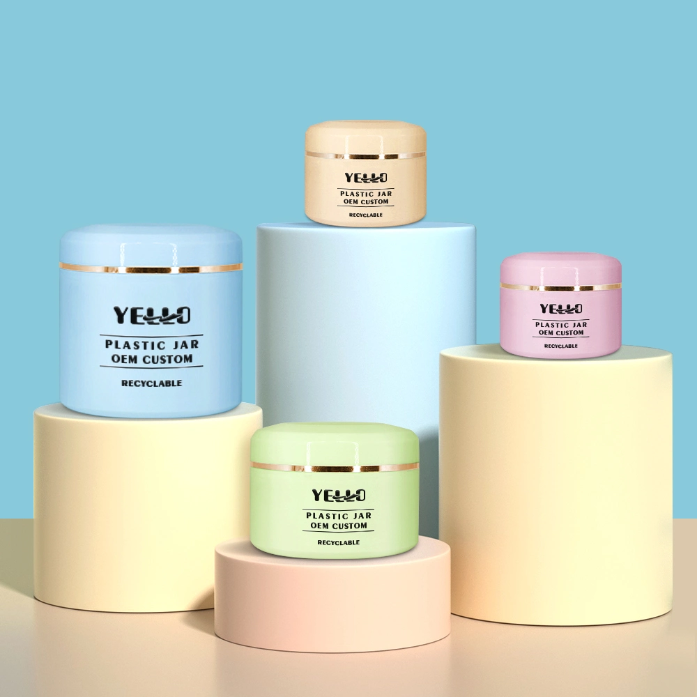 Custom Cosmetic Packaging Skincare 30g 50g 100g 200g 250g 500g Plastic Cream Jars with Spoon