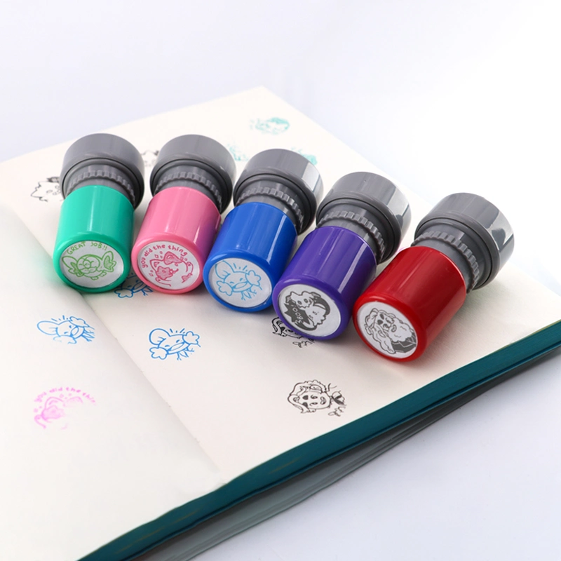 Custom Round Stamp Pre-Inked Flash Office Stamp for Teacher Self Inking Stamps