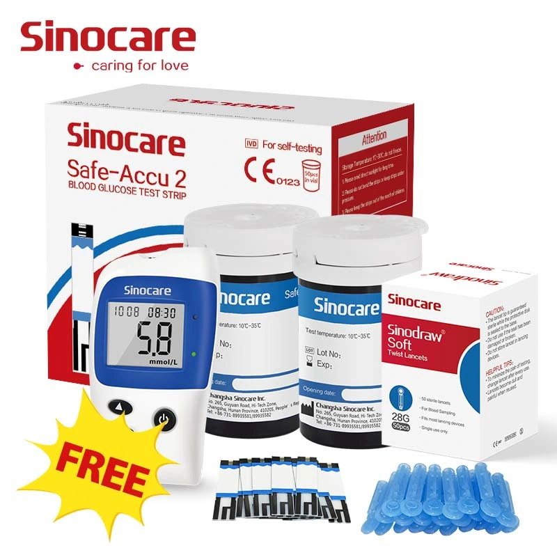 Sinocare Diabetic Test Strips New Arrival Mini Smart Blood Glucose Meter, Chinese Factory Glucometer, Glucose Meter