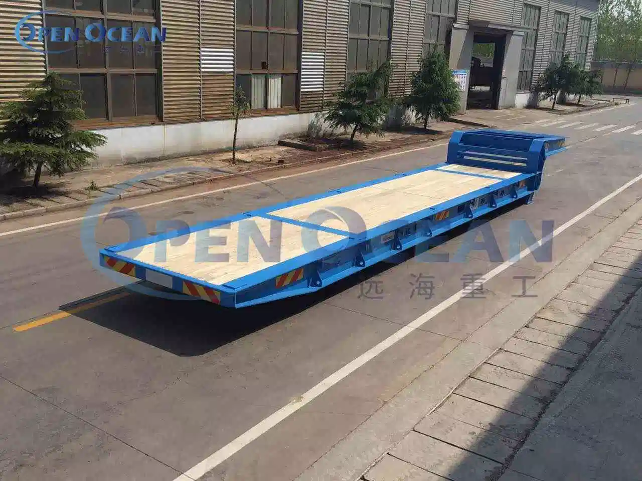 Factory Price Gooseneck 80 Ton Lowlowboy Low Bed Semi Trailers for Excavator Transport