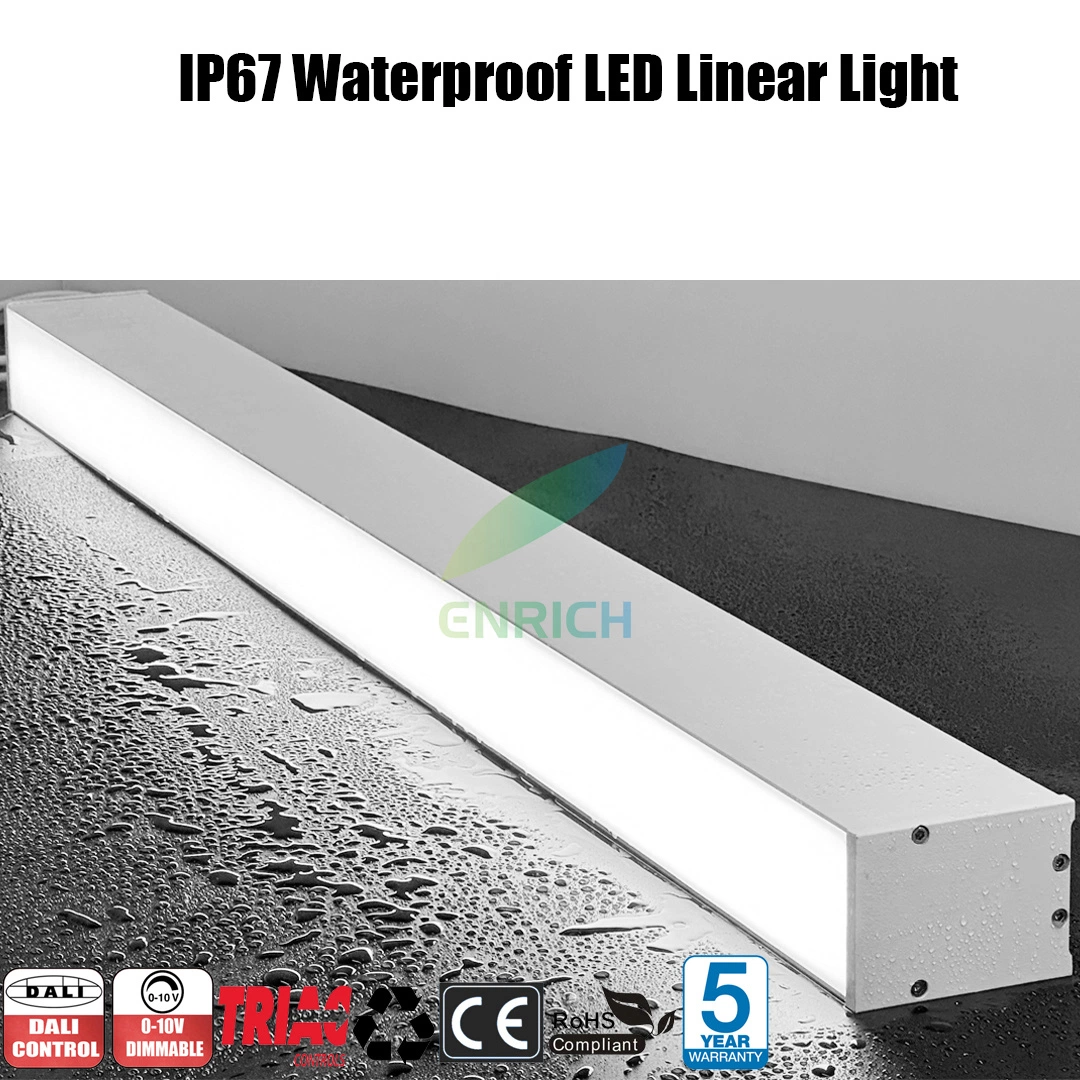 Waterproof LED Linear Chandelier Pendant Light IP67 Grade Profile LED Linear Pendant Lamp Dimming for Dining Room Kitchen Island Chandelier