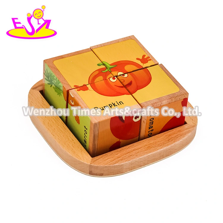 La mayoría de los niños inteligentes Popular Puzzle Cubo de Madera Natural con 6 lados W14F061