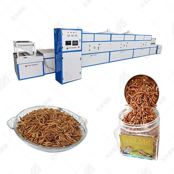 Energy Saving for Industrial Use with Large Output Mealworm Insect Microwave Drying Sterilization Baking Equipment