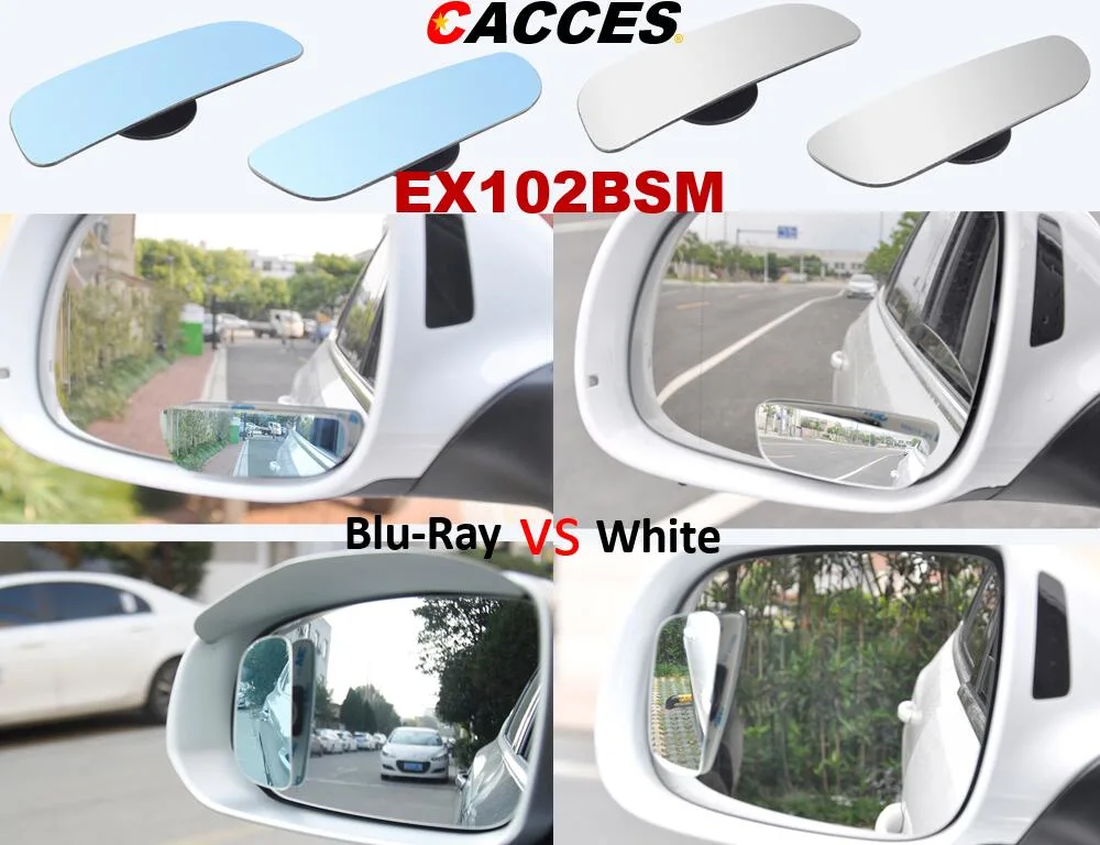 Blind Spot voiture Anti-Dazzle miroir, Rectangle vue expansive aveugle réglable miroir, HD rétroviseur convexe de verre bleu, ultra-fin Frameless Blind Spot Lens