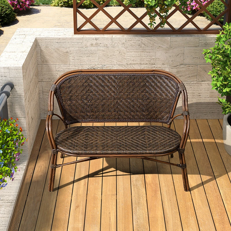 Outdoor Waterproof PE Rattan Patio Classic Style Rattan Sofa and Table Combination