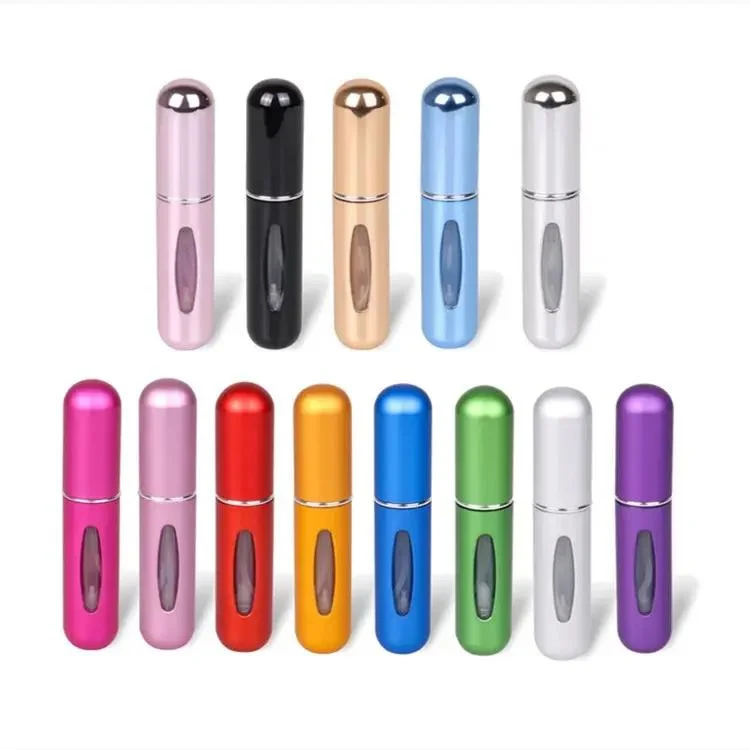 Aluminum Atomizer Refillable Empty 5ml Mini Plastic Perfume Spray Bottle Packaging Cosmetic Perfume Container