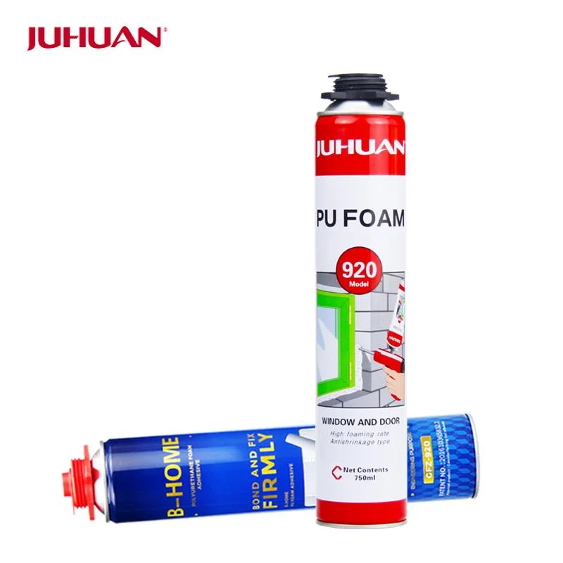 Alimentación Juhuan-Factory	750ml/500ml/300ml sin CFC Spray de espuma de poliuretano para aislamiento