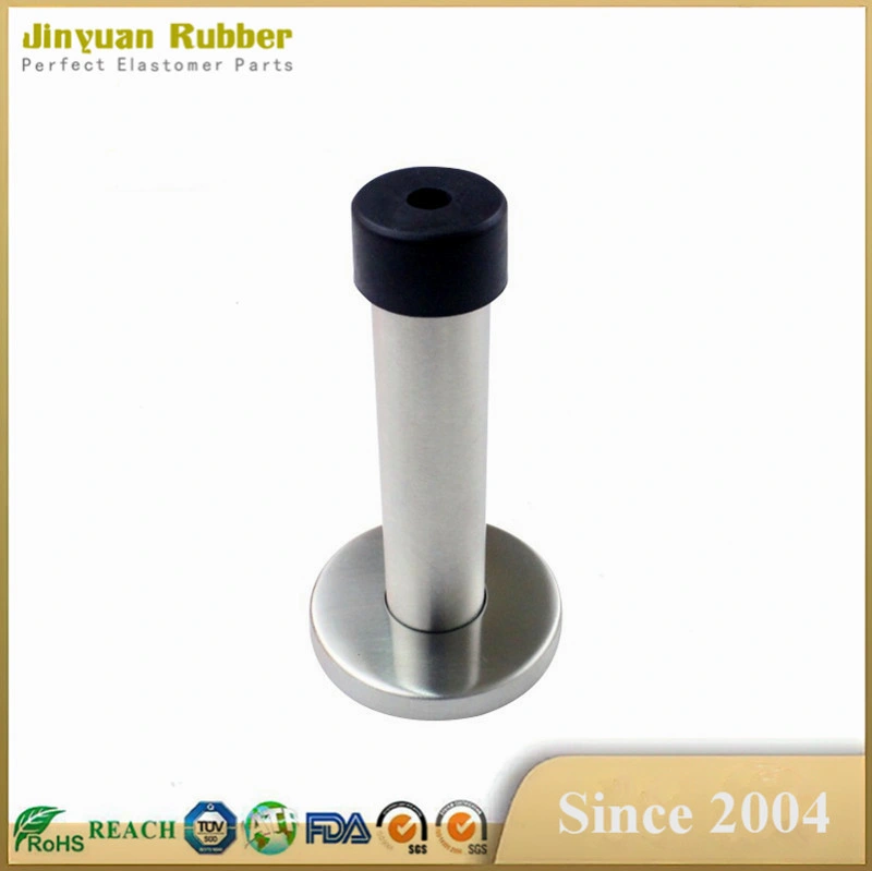 Wholesale/Supplier Stainless Steel Black Cushion Rubber Wall Mount Door Stopper Bumpers and Stops with Adhesive Sticker