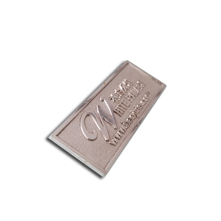 Custom Personalised Metallic Letter Brand Quality Logo Metal Tags for Clothes