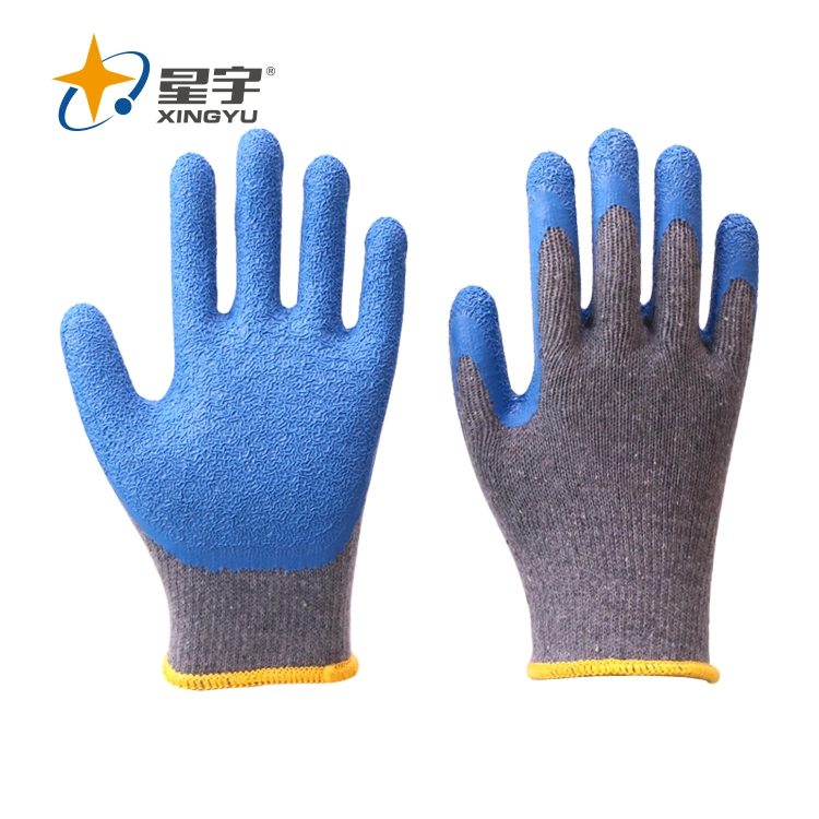 Latex Work Gloves Xingyu Cotton Shell Latex Coated Construction Safety Work Gloves