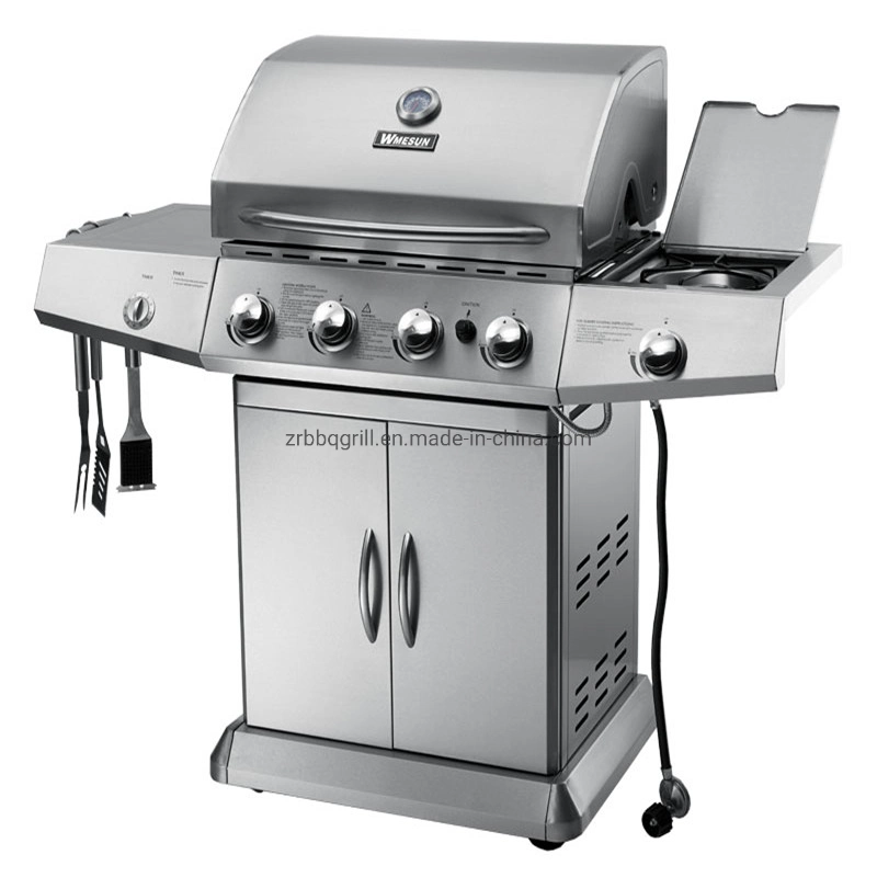 4 Brenner hochwertiger BBQ Gasgrill (Edelstahl) Mit seitlichem Brenner Kamado Grill