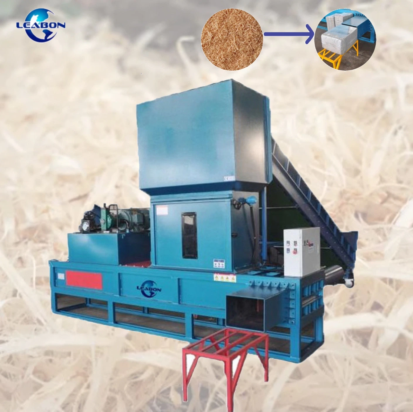 15kw Rice Husk Baling Machine Automatic Shavings Straw Compress Baler Sawdust Hydraulic Packing Machine