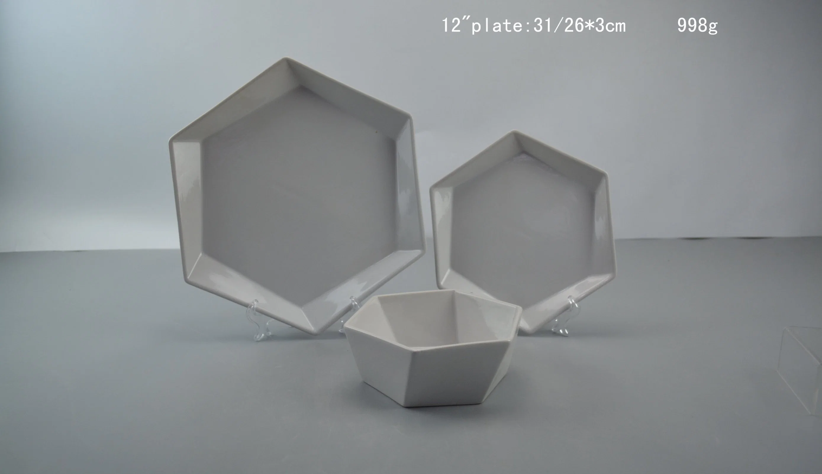 Stoneware Dinner Sets Ceramic Dinnerware Hexagon Tableware Plate Bowl