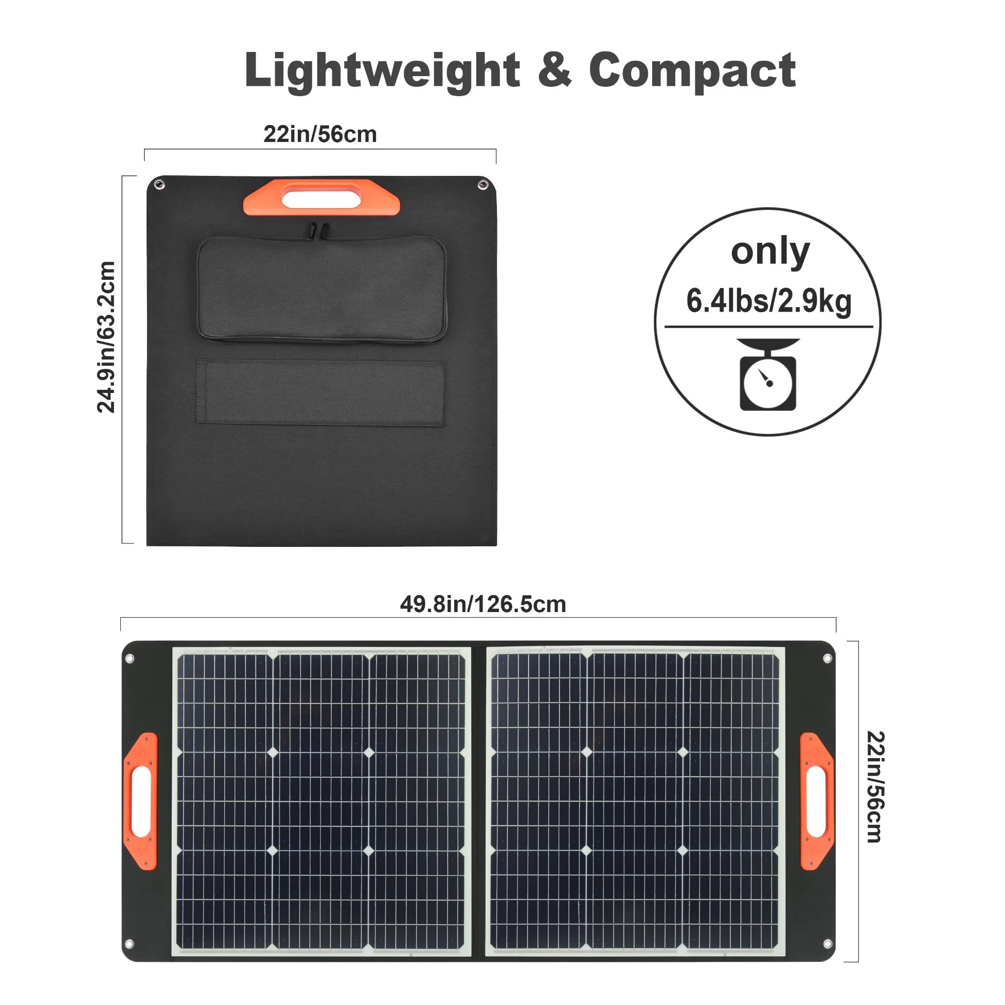 60W führendes flexibles faltbares leichtes Sunpower Solar-PV-Panel