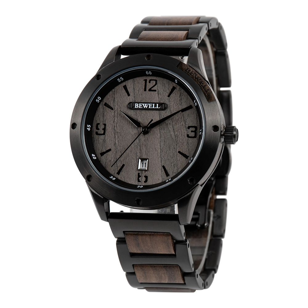 2023 New Arrival Bewell Wooden Watch Stainless Steel with Wood for Mens Wear Wristwatch Jewelry Wach Custom Watch Branding Logo