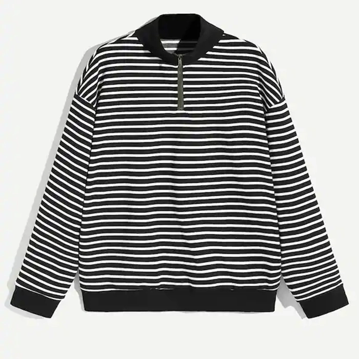 New Arrival Men&prime; S Plus Size Striped Polo Shirts Long Sleeve T-Shirt Zipper Cotton Shirts Fashion Spring Men&prime; S Wear