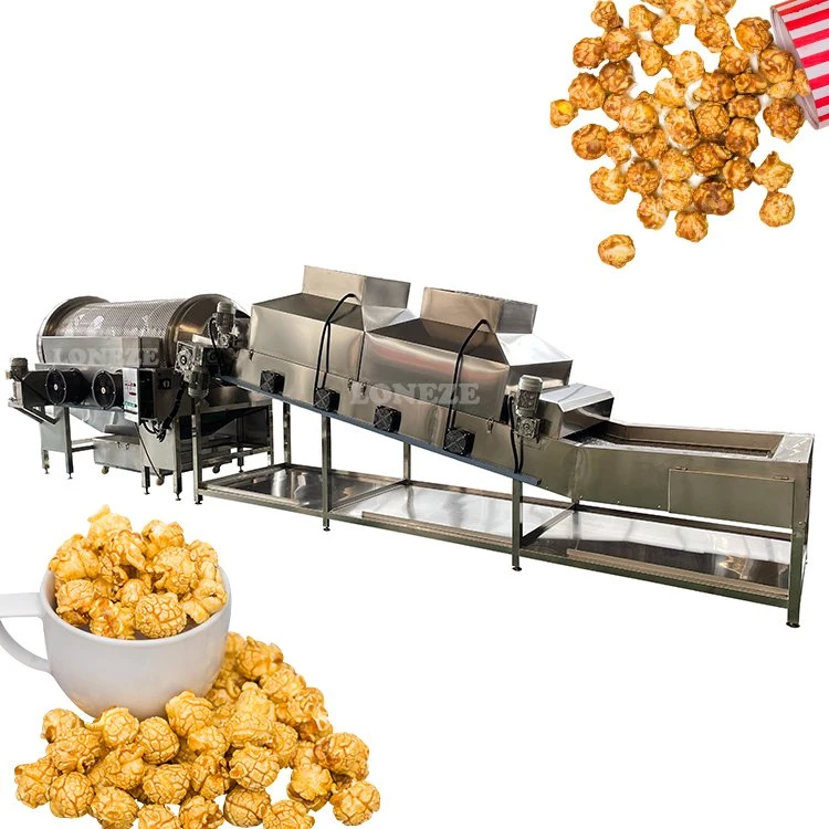 Fábrica de alimentos para Snack Industrial Popcorn totalmente automática Electromagnetic Linha de produção de milho-pipoca