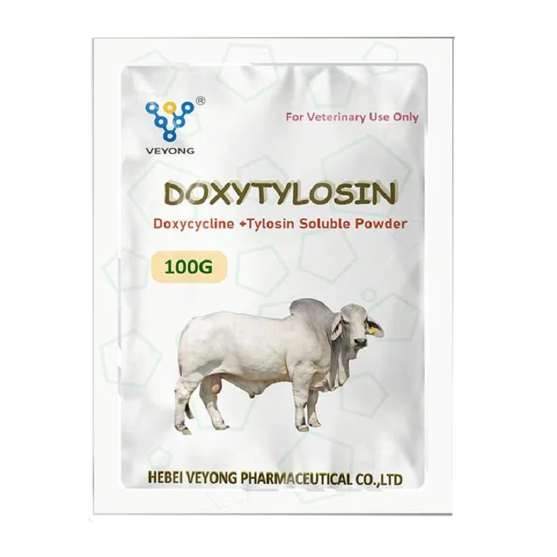De alta calidad de medicamentos veterinarios Tilosina Taratrate +Doxiciclina Hyclate polvo soluble en agua para los Animales