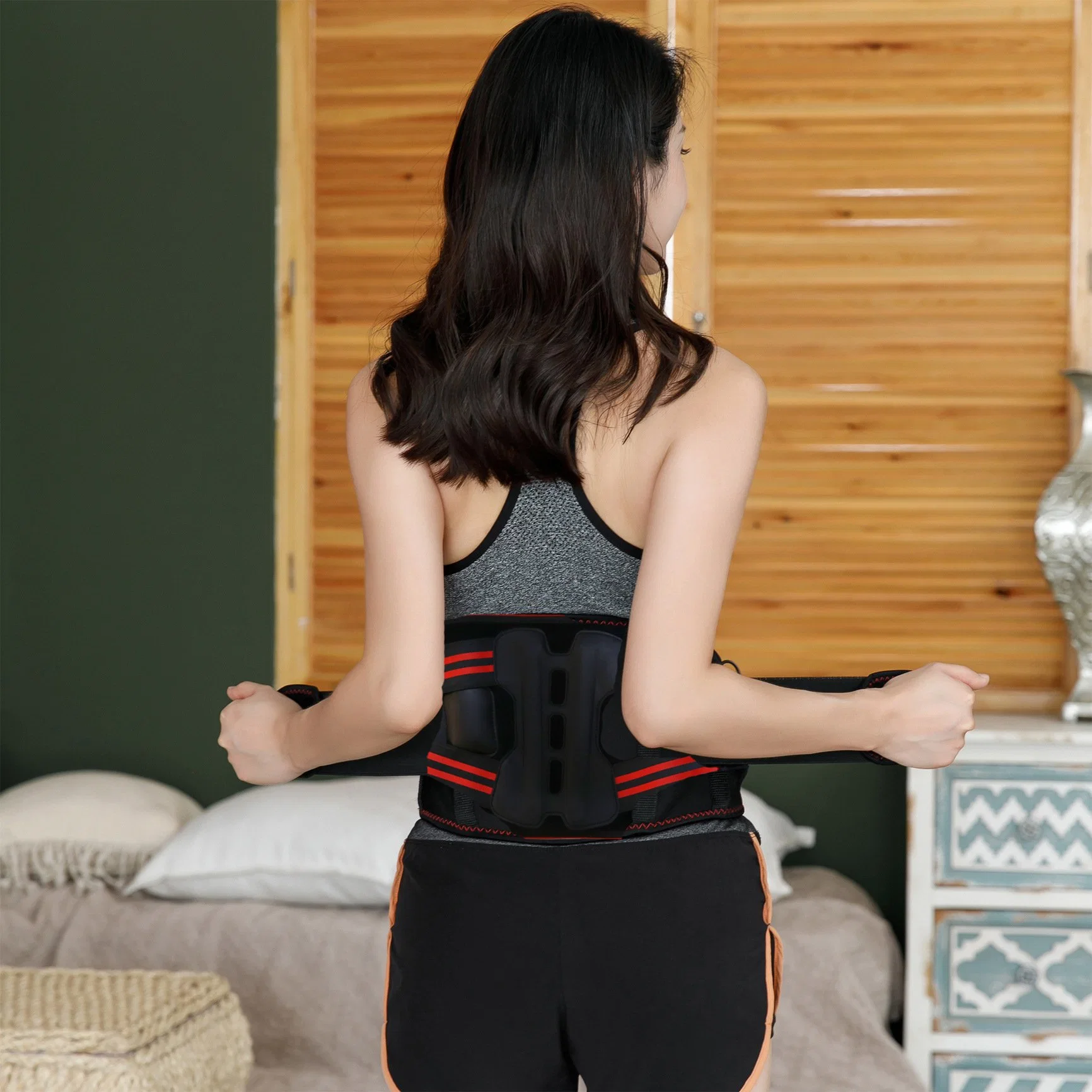 Wholesale/Supplier Graphene Heated Lumbar Brace Vibrating Massage Electric Waist Support