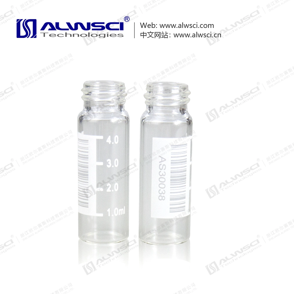 Lab Barcoded 2ml Clear Glass 12X32mm Flat Base 9-425 Screw Thread Vial