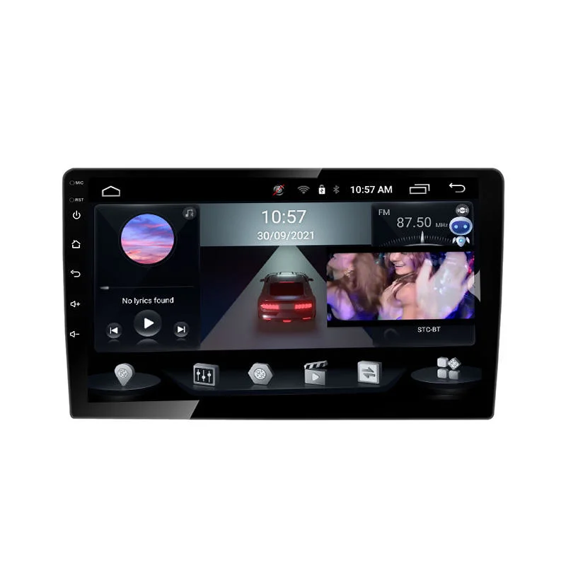 Système 9 pouces Universal Touch Screen stéréo vidéo de voiture 2 Amplificateur de voiture DSP audio AC classe DIN Android 4*90W