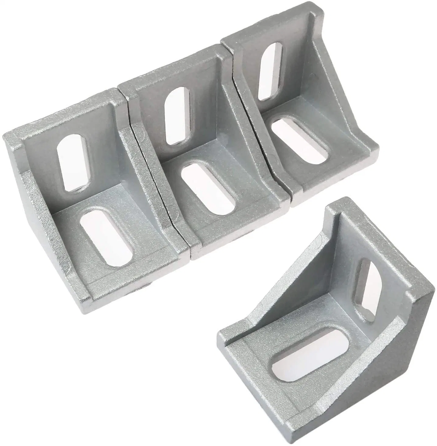 Custom Aluminum Profile Shape Aluminum Metal Die Cast Angle Connector Slot Bracket 40X40