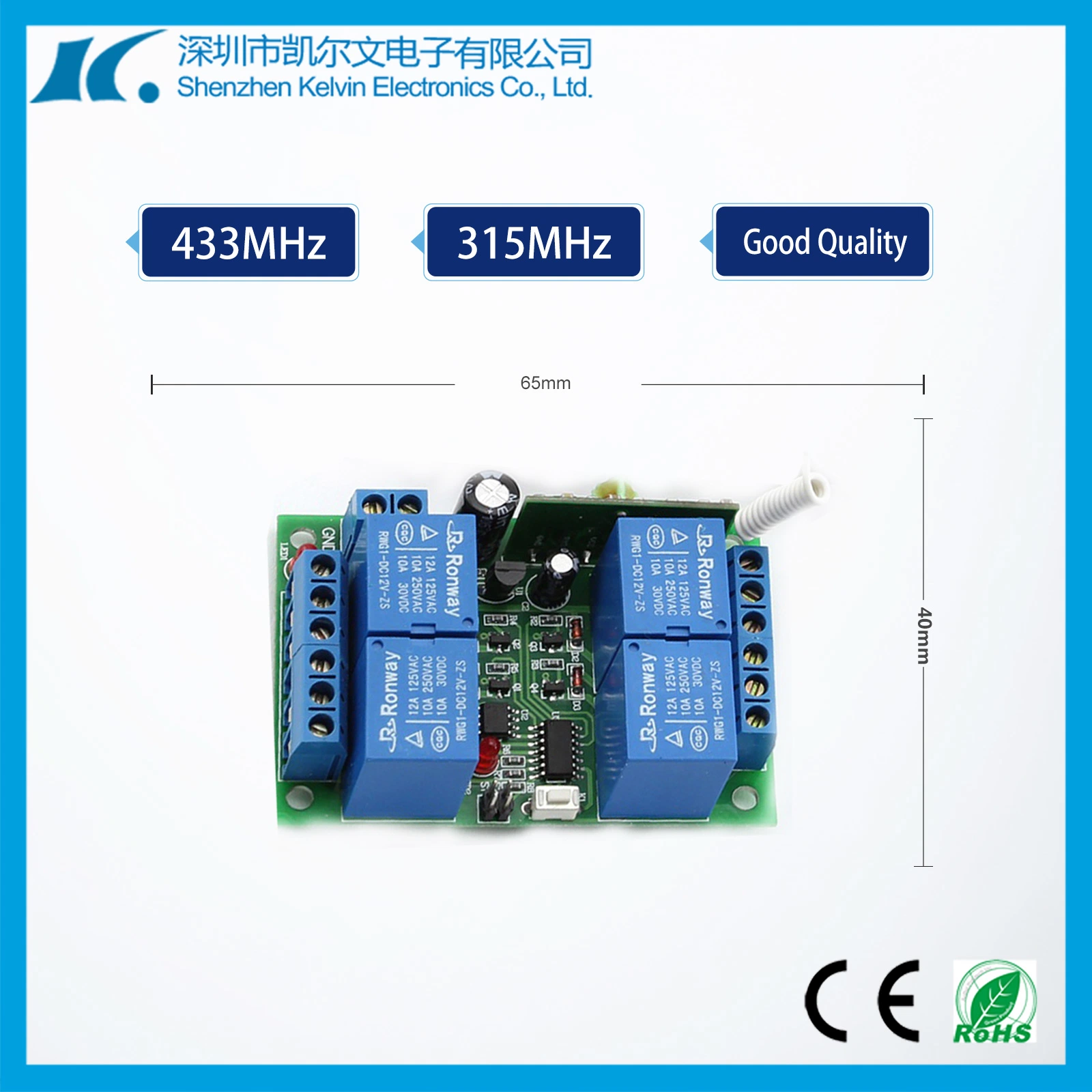 4 canaux Code d'apprentissage du contacteur de commande à distance RF Univesal Kl-K400c