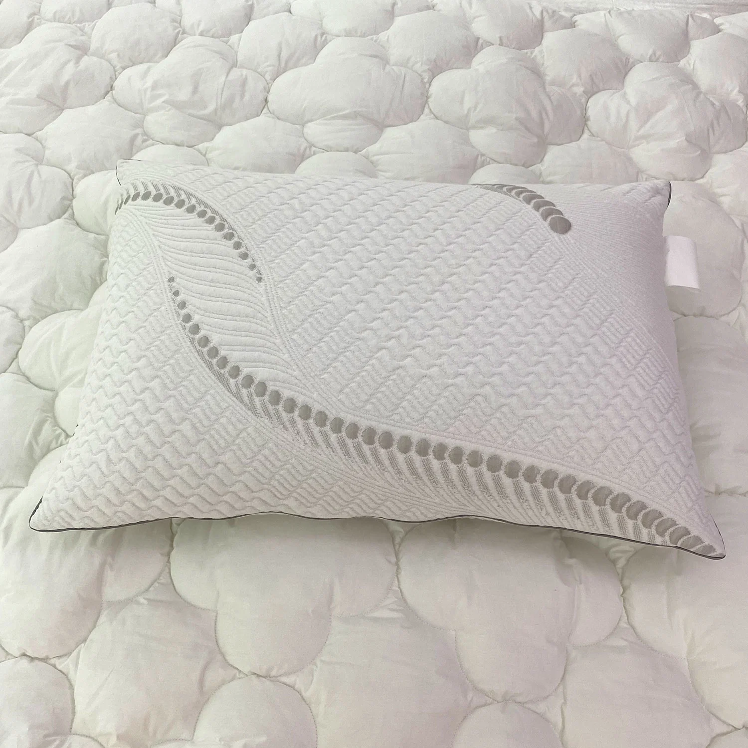 Customized Hotel White 100% Polyester Airmesh Jacqua Exquisite Appearance Shredded Latex Pillow for Adults