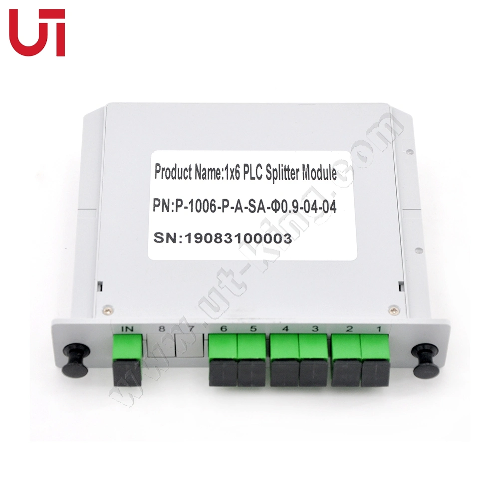 1X6 Sc/APC Cassette Type PLC Splitter Excellent Quality Low Insertion Loss Card PLC