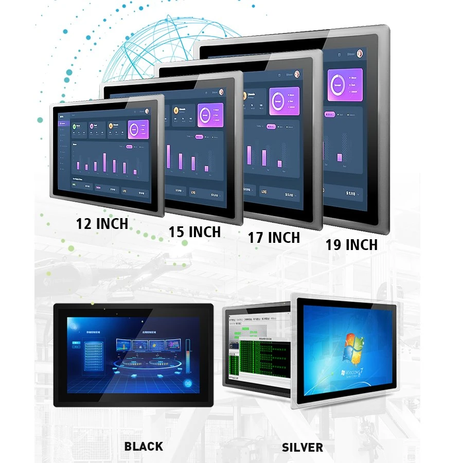 12 15 17 19 21 pulgadas mini todos en un equipo de montaje de I3 de Windows 10 Industrial impermeable resistente pantalla táctil de Tablet PC