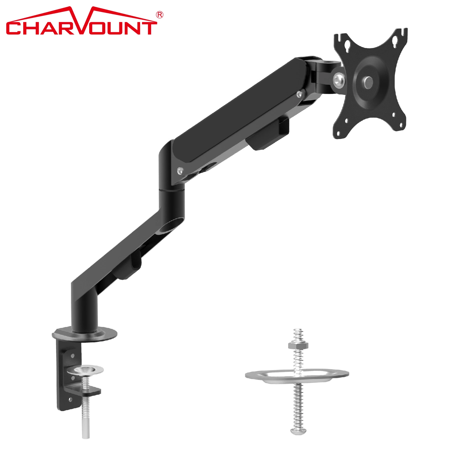 Adjustable Monitor Desktop TV Mount with Single Monitor Arm