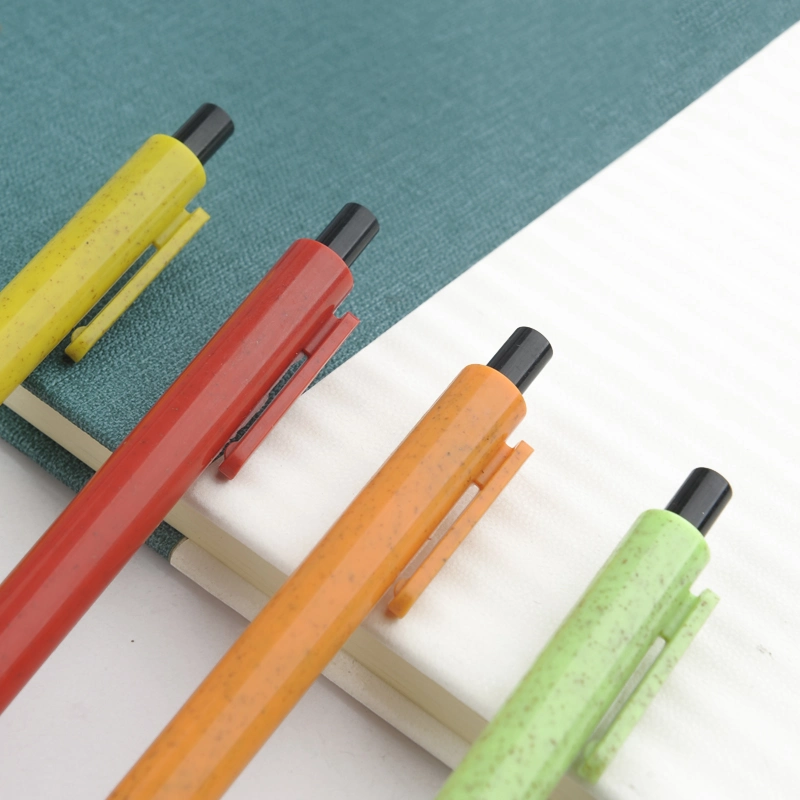 1.0mm Office Supplies Promotional Eco Friendly Recycled Wheat Straw Ball Pens