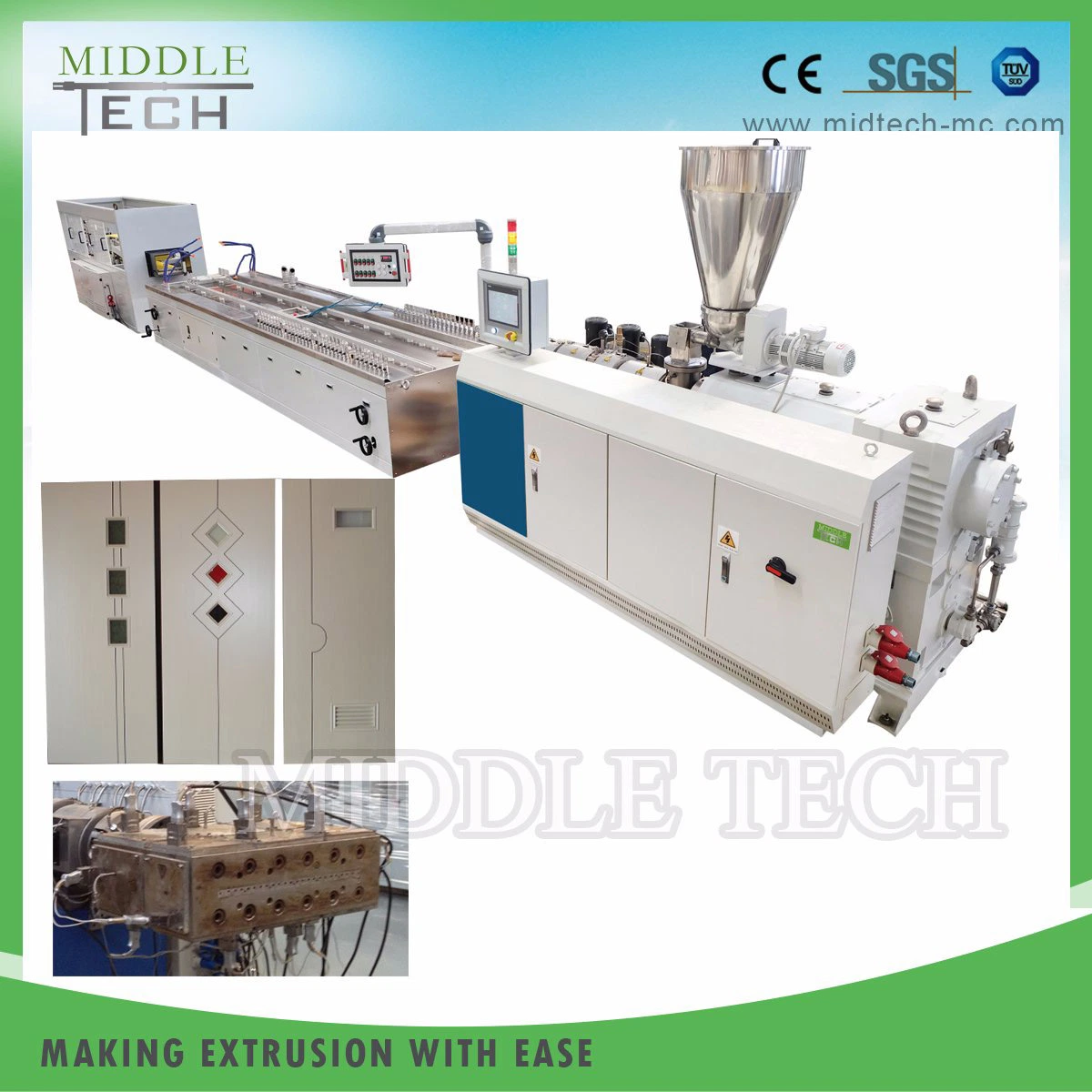 Plastic PVC/PE/PP+ Wood (WPC composite) Hollow/Solid Door/Wall Board Panel Machine Extruder Supplier
