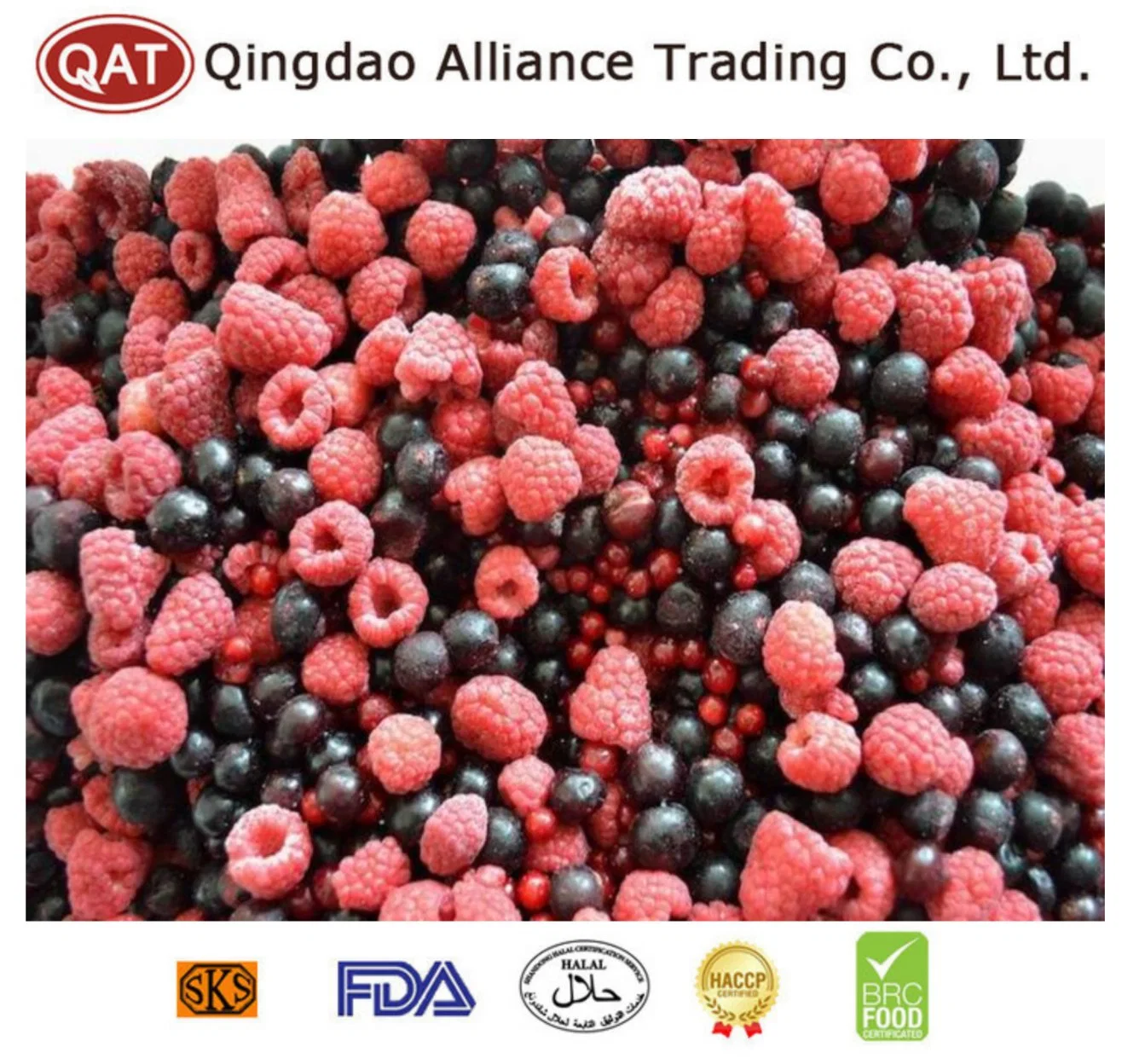 IQF Frozen Fruits Mixed Berry Strawberry Blueberry Blackberry Raspberry with Brc Certificate
