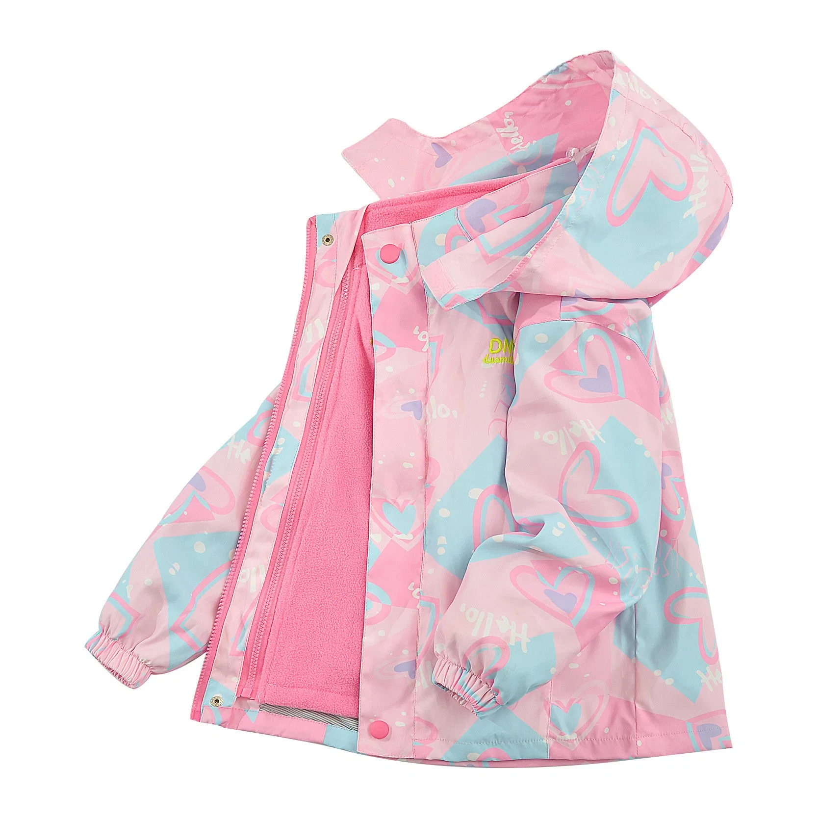 Abrigo para niñas Primavera y otoño de 2023 nuevo estilo de Children's anorak tres-en-uno desmontable, además de Velvet engrosamiento de las niñas ropa de otoño