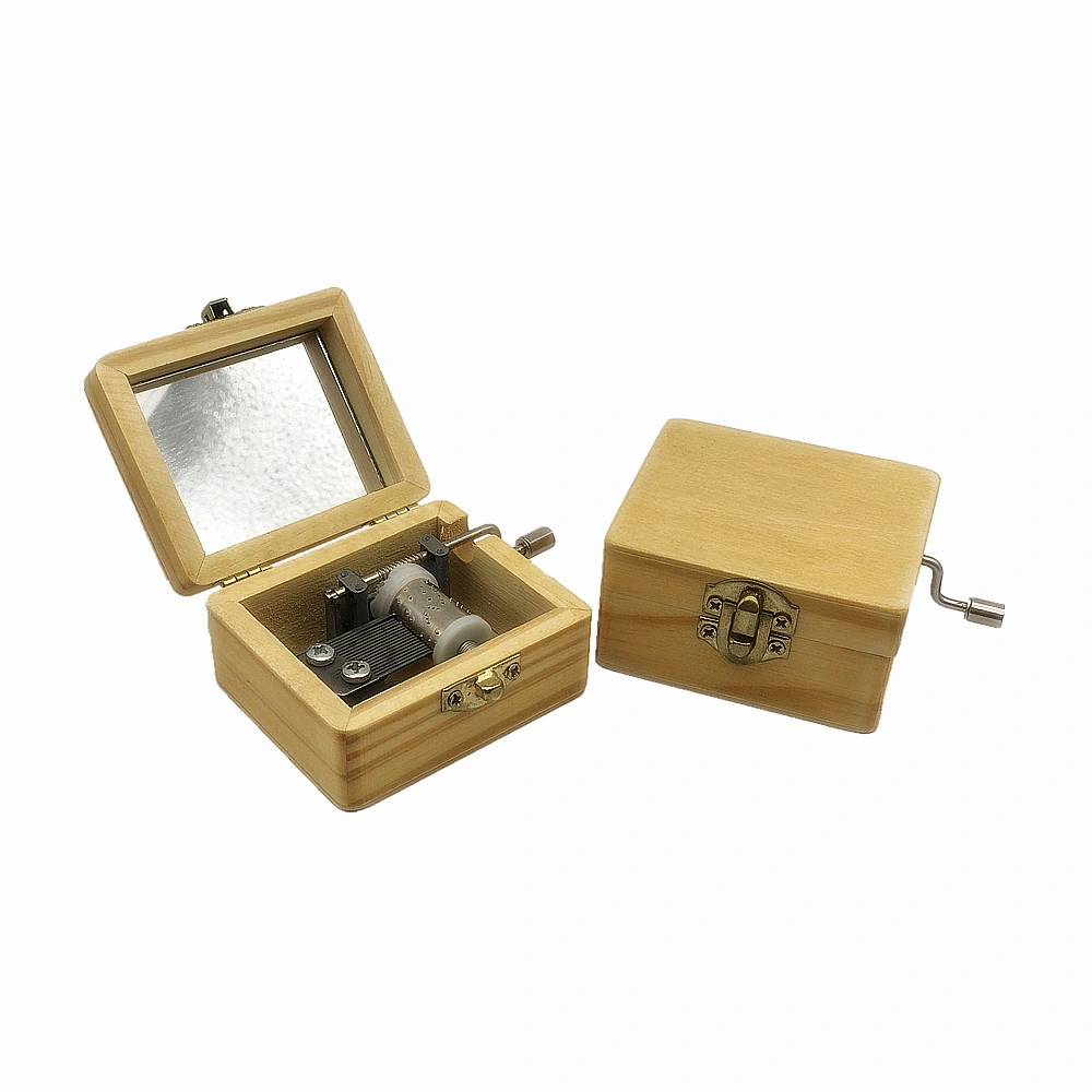 Mini Hand Crank Customized Wooden Music Box