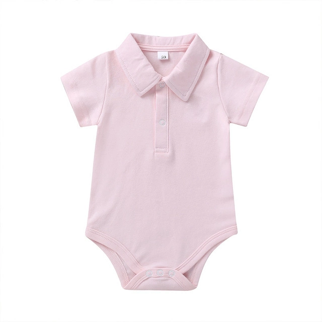 Summer Newborn Clothes Cotton Short Sleeve Pure Color Baby's Jumsuit