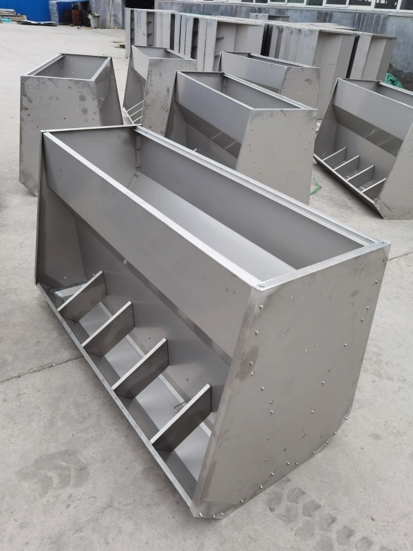 Swine Rearing Farm Equipment Feeding System Feeding Hopper Stainless Steel Feeder Trough