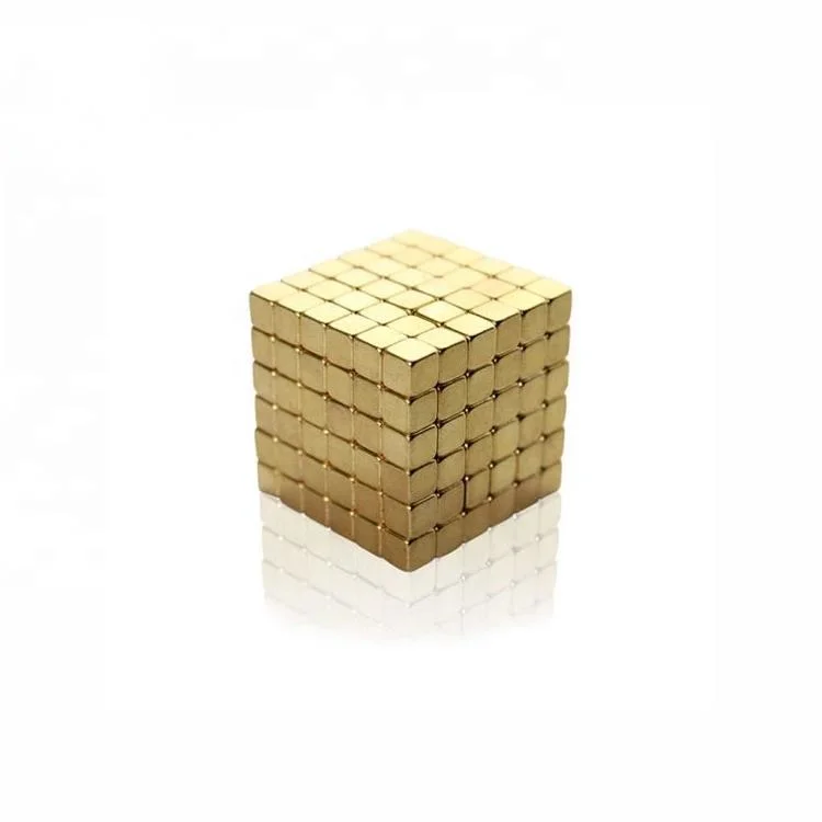 Professional Factory Gold Coated Neodymium 5mm Magnetic Cube Puzzle for Sale