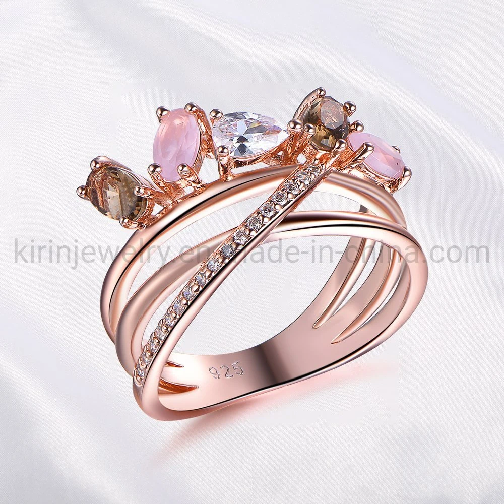 Fashion Promise Custom Rose Gold Ring Wedding Jewelry Gold Plated Rings for Women Engagement Diamond Gold Rings