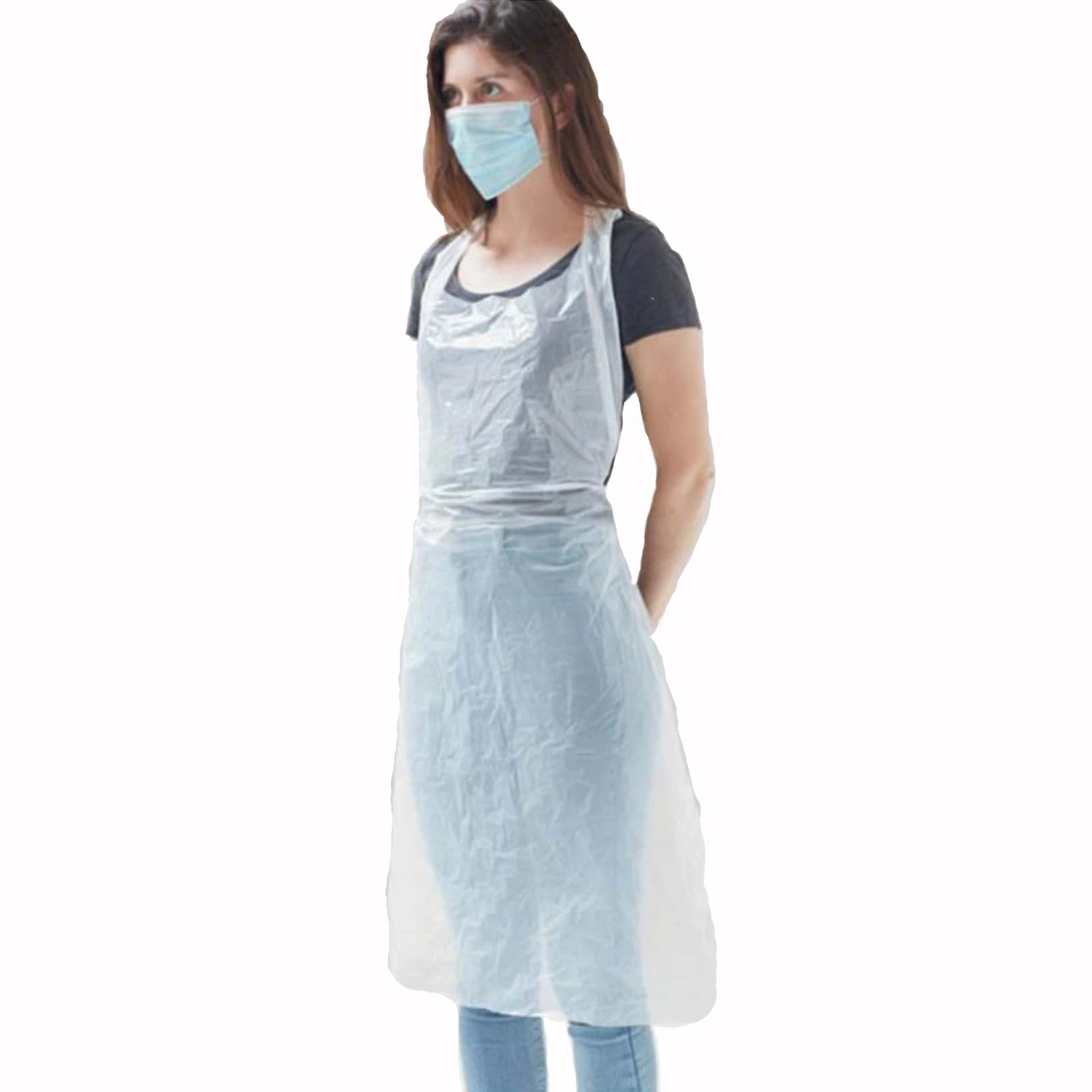 100% Biodegradable FDA Brc Approved PLA Pbat Corn Starch Tablier Personal Protection Bioplastic Apron Protective Plastic Disposable Aprons