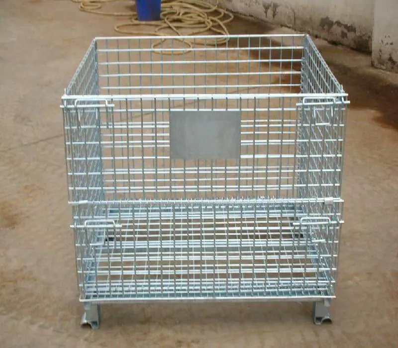 Wire Mesh Container Foldable Collapsible Steel Metal Wire Mesh Storage Cage Pallet Containers