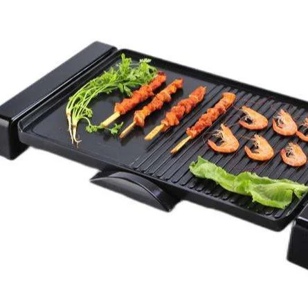 Professional Churrasqueira grill elétrica Non-Sticking frigideira para grelhar